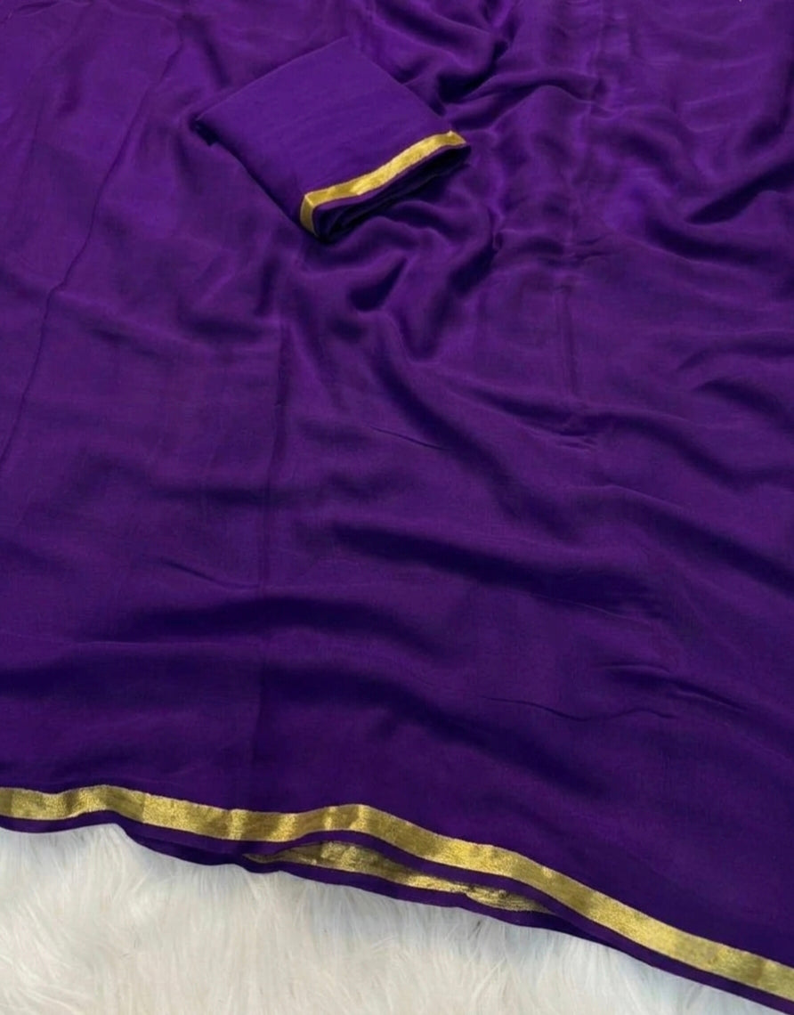 Viscose georgette piping saree
