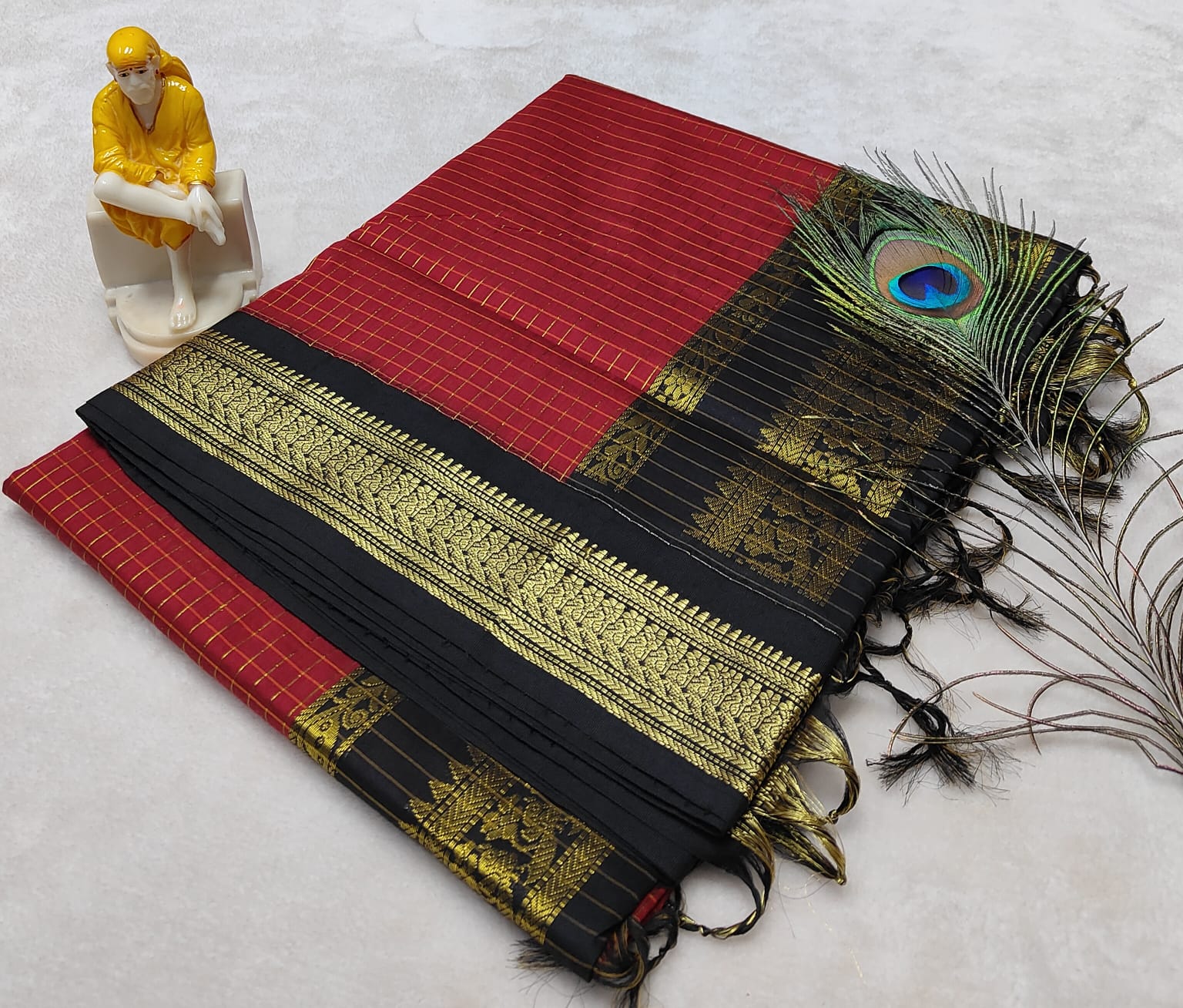 Kalyani pattu cotton checks saree