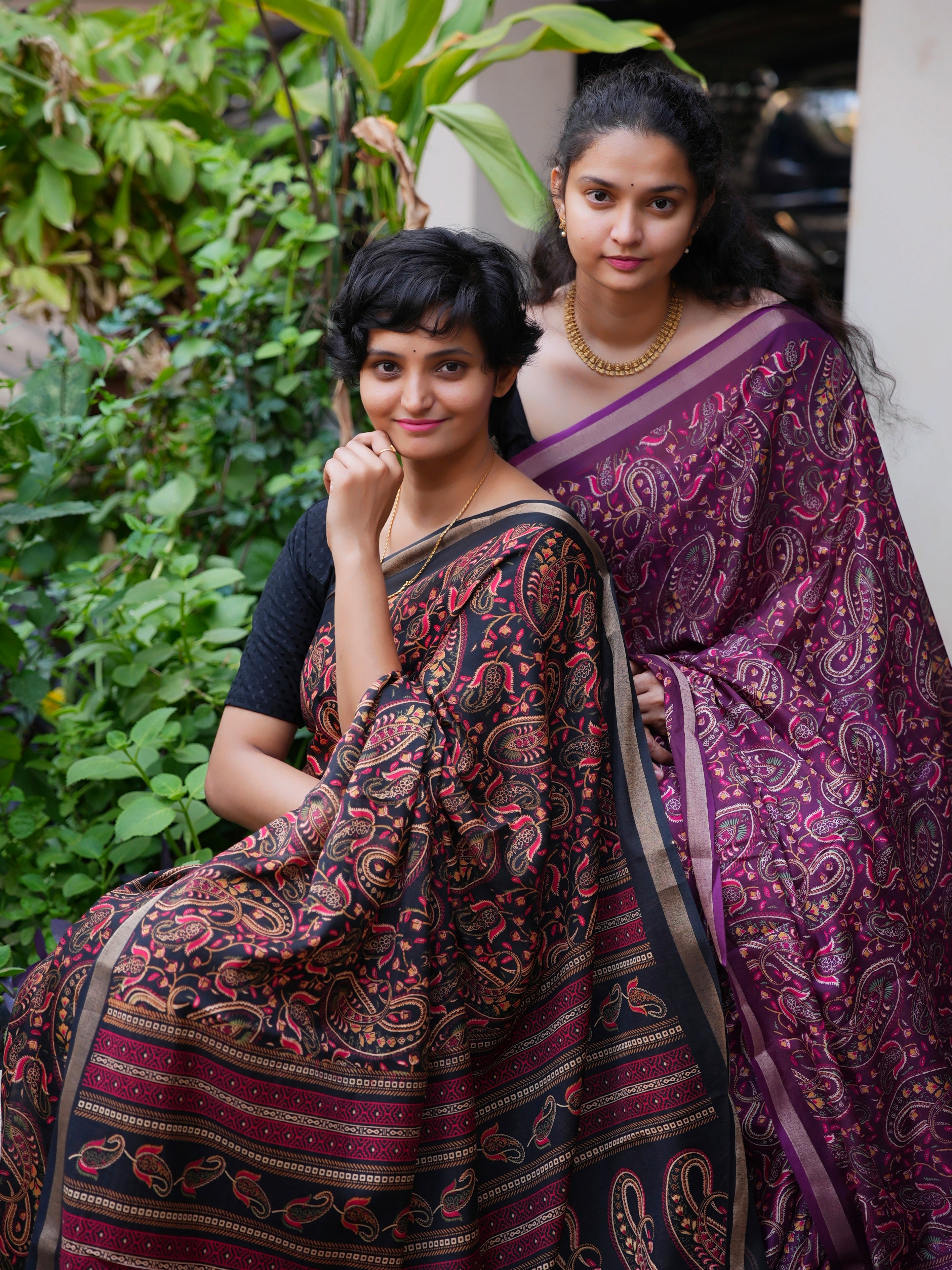 Kashmiri Print Soft Tussar Saree