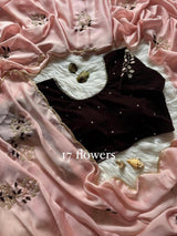 Rangoli silk saree with velvet blouse unstitched