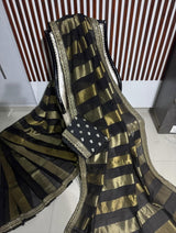 Kaddi georgette tissue weaving saree
