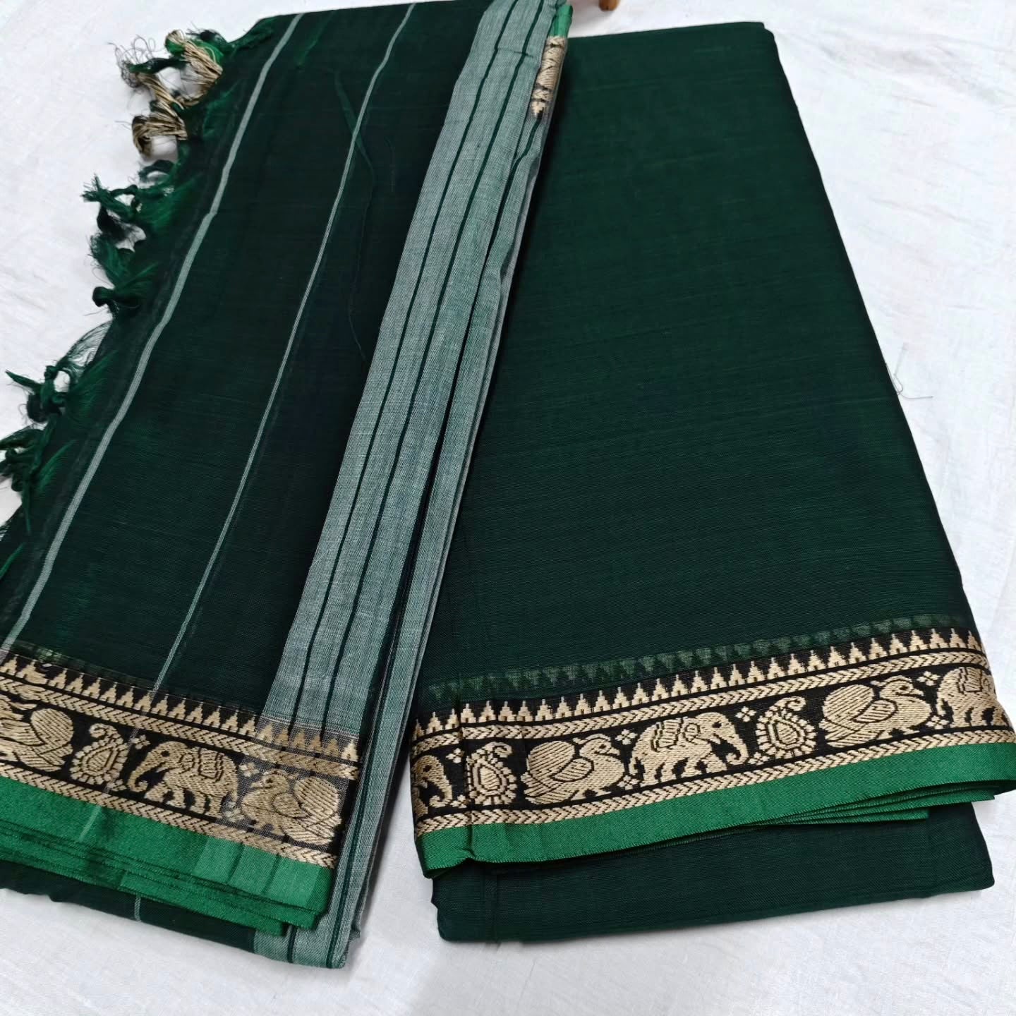 Narayanpeta Elephant Peacock Small boarder dress material