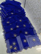 Royal georgette kardhana handwork saree