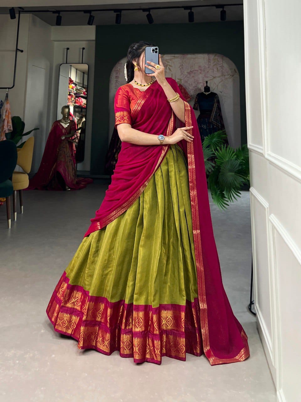 Kanchi Pattu Half Saree
