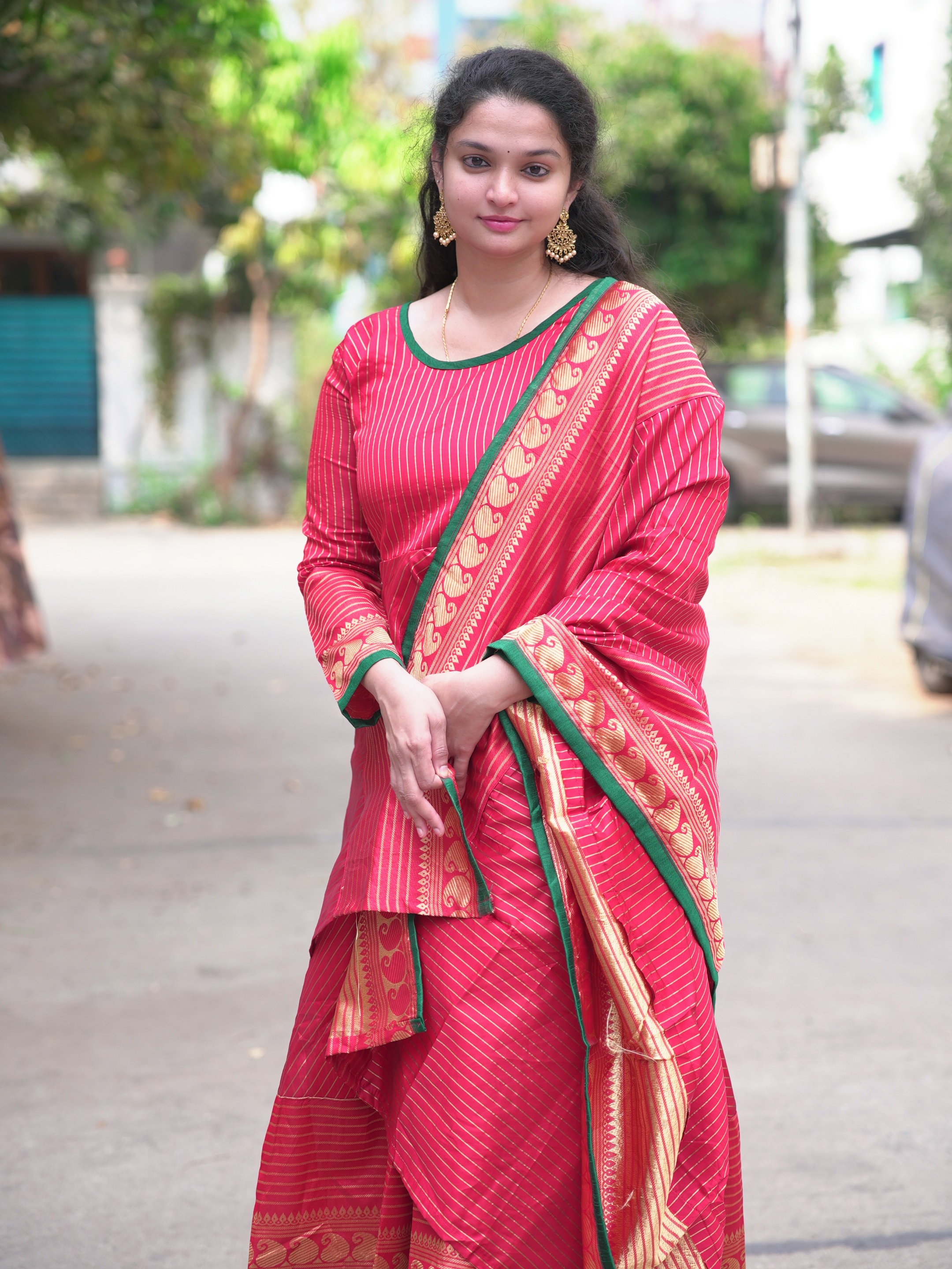 Narayanpeta style silk Anakarli set