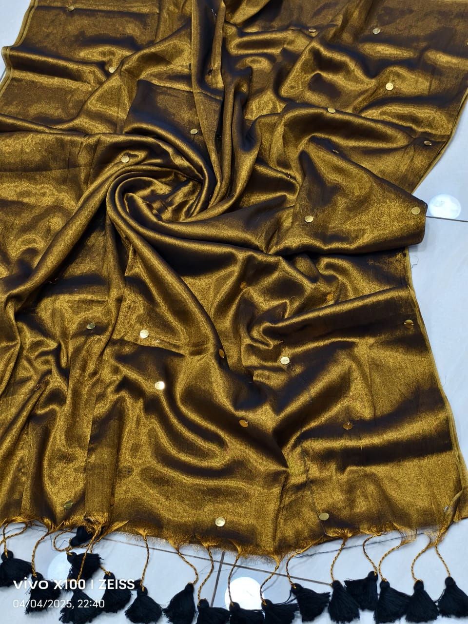 Raga tissue mul cotton saree