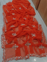 Georgette hand work saree