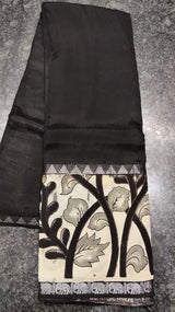 Mangalagiri silk handloom kalamkari gap boarder saree