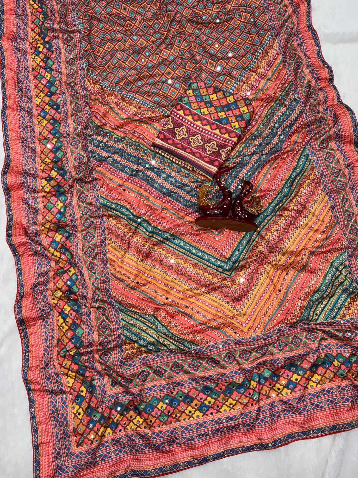 Premium Laya celeb inspired ajrak saree