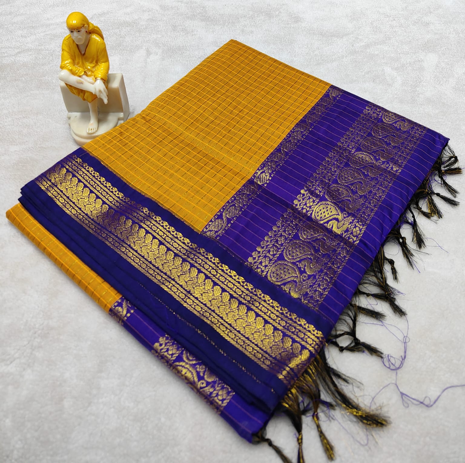 Kalyani pattu cotton checks saree