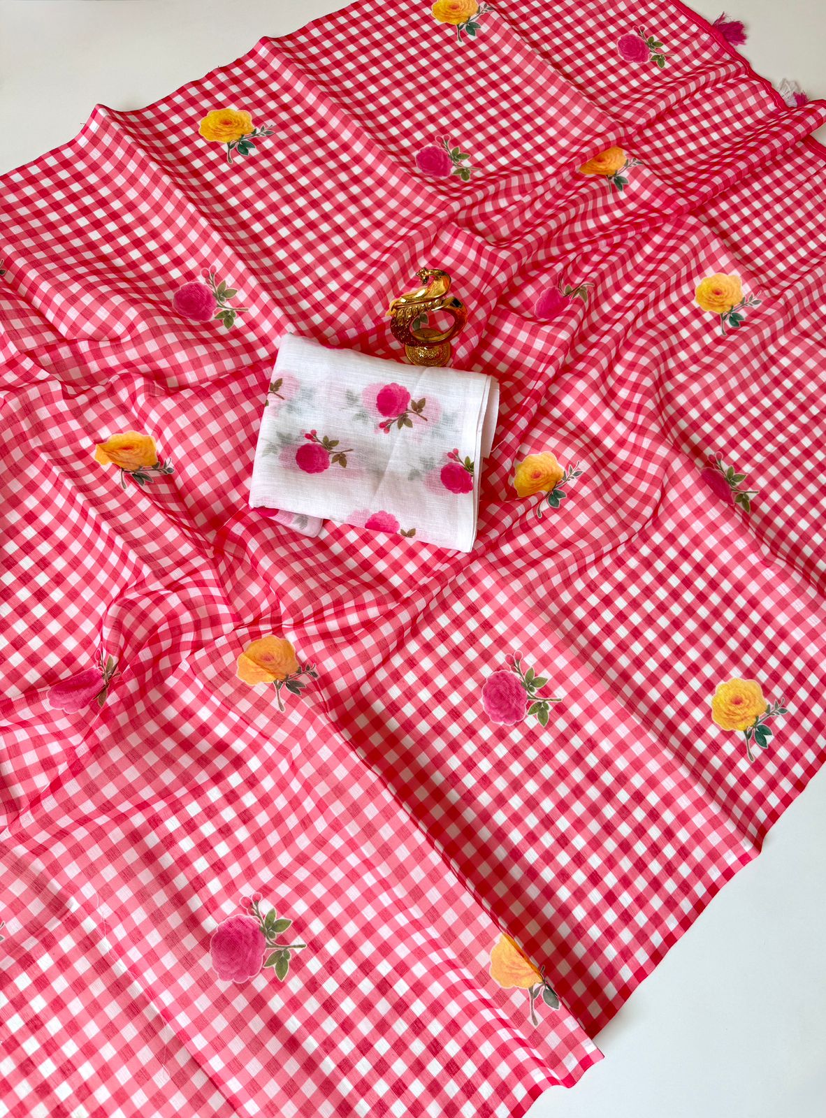 Lenin Cotton checks saree