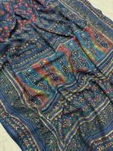 Masakkali georgette ajrak saree