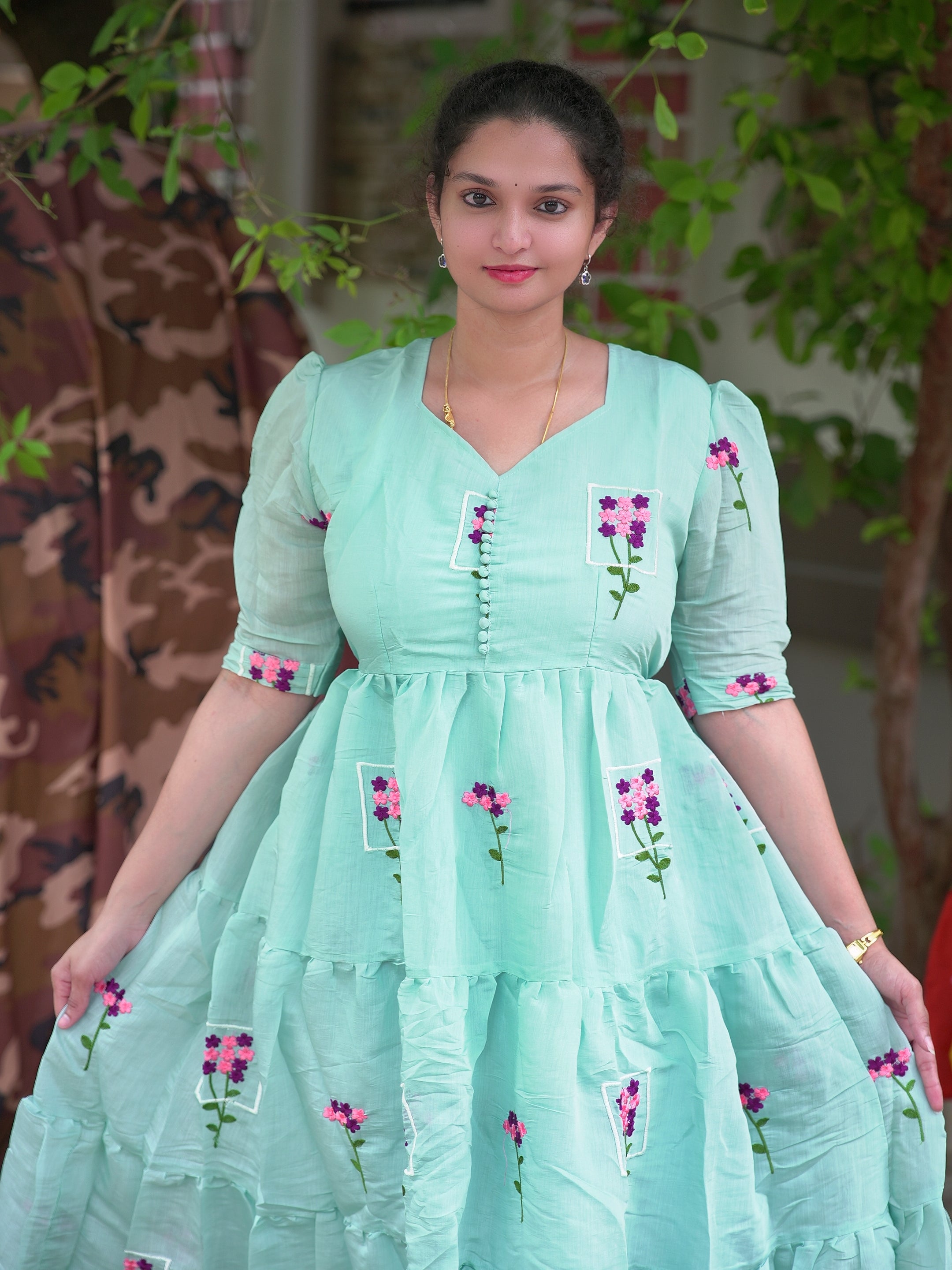 Cotton fully stitched maxi gown for women