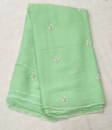 Soft chiffon saree leaf pattern