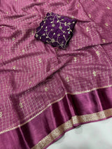 Surabhi- Viscose Georgette weaving checks saree