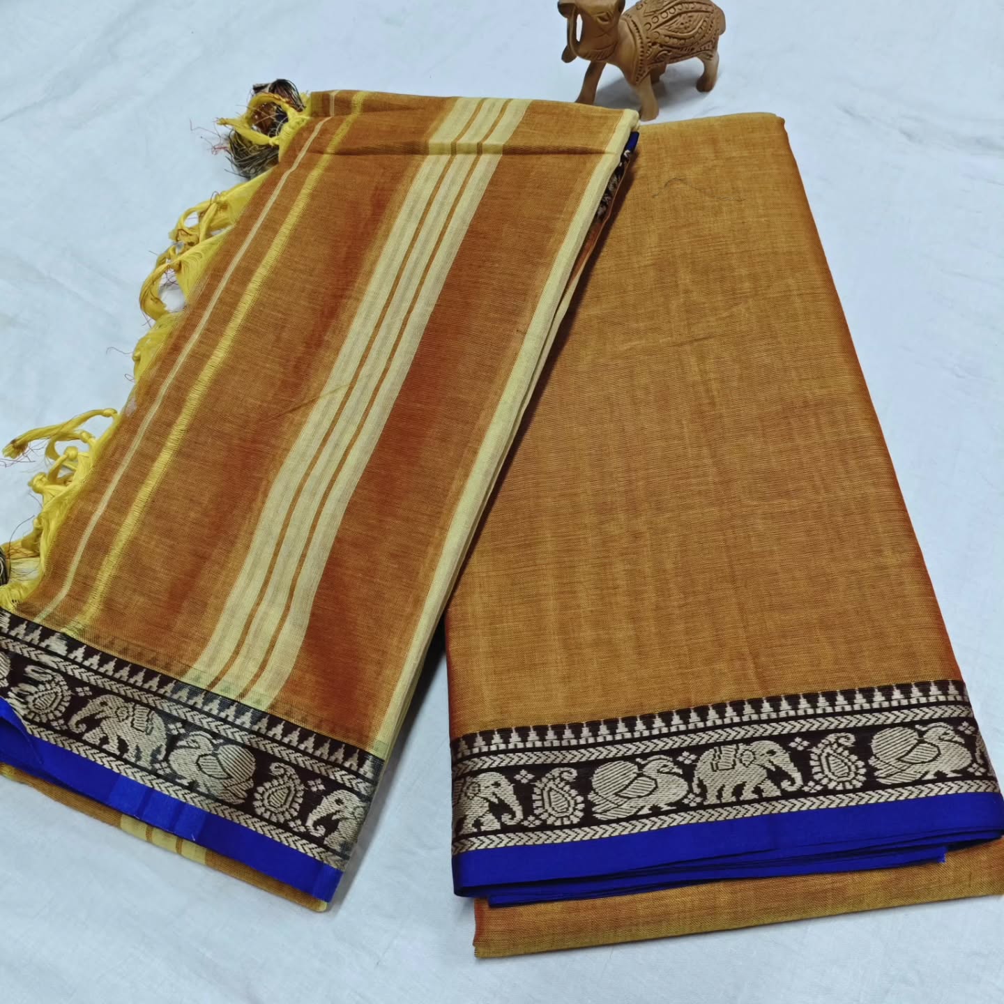 Narayanpeta Elephant Peacock Small boarder dress material