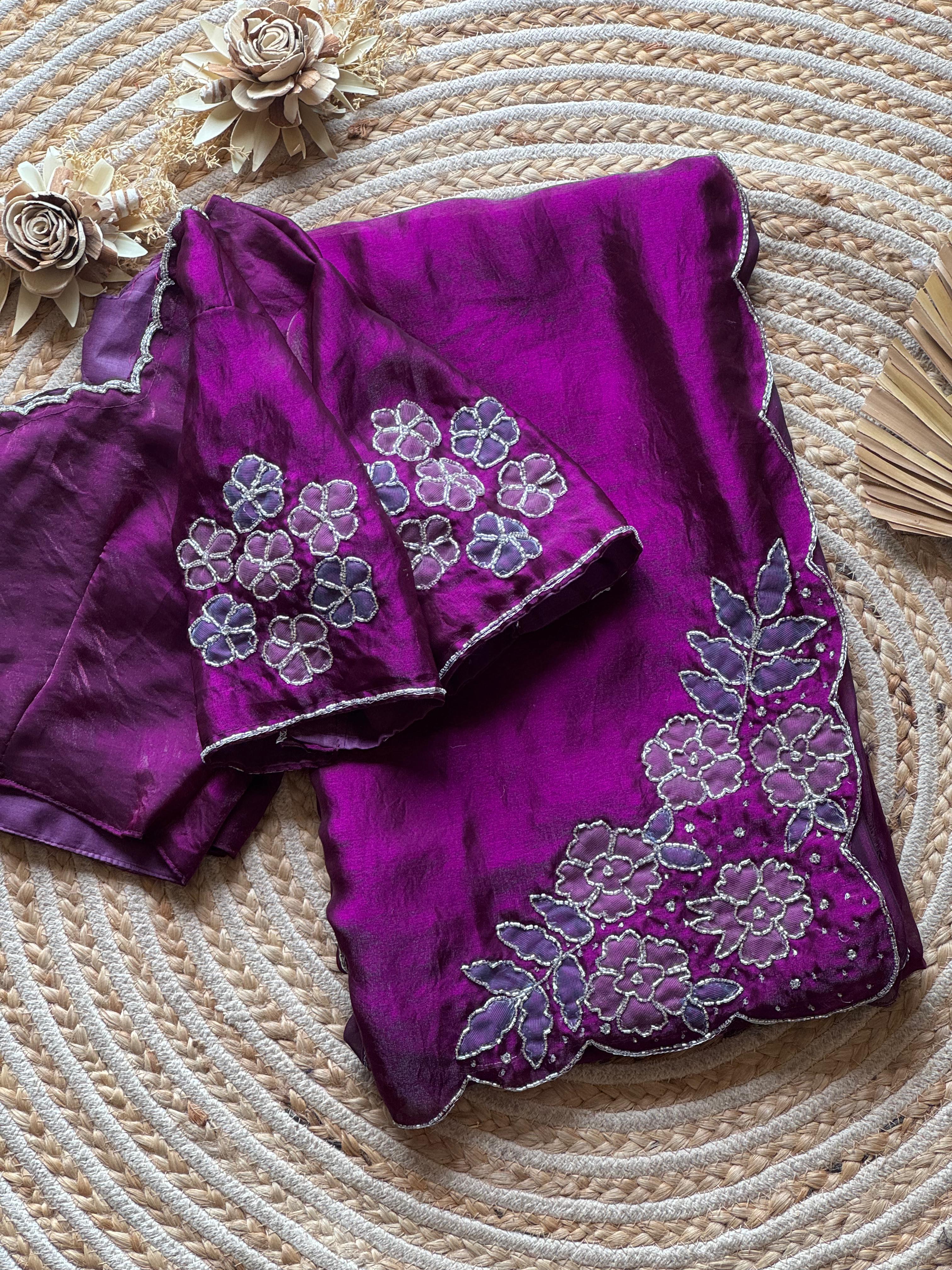 Exclusive space silk party wear saree
