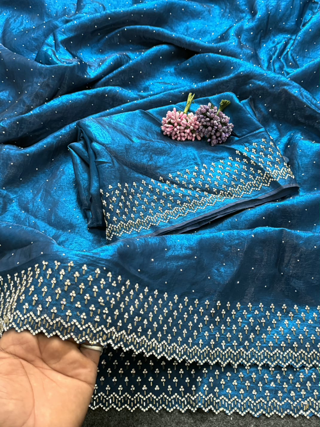 Diamond stone Space Silk Saree