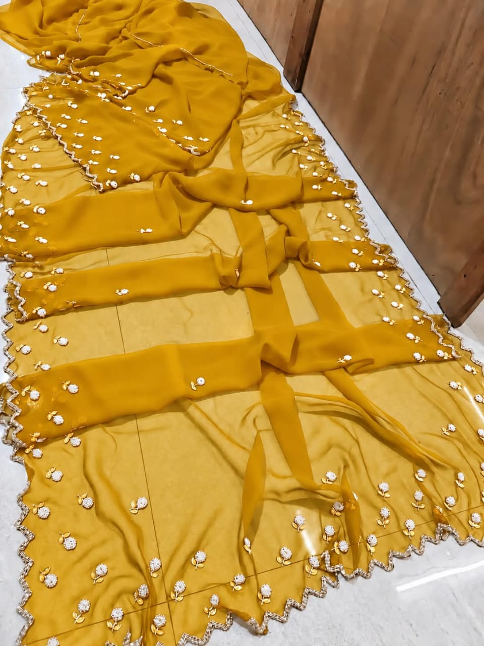 Handwork georgette saree