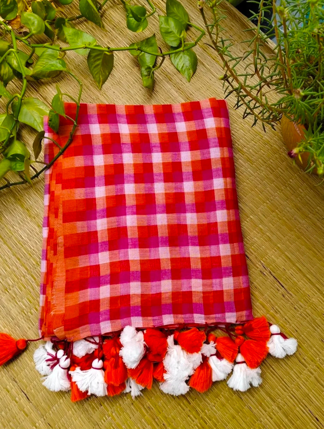Korean inspired pure mul cotton saree