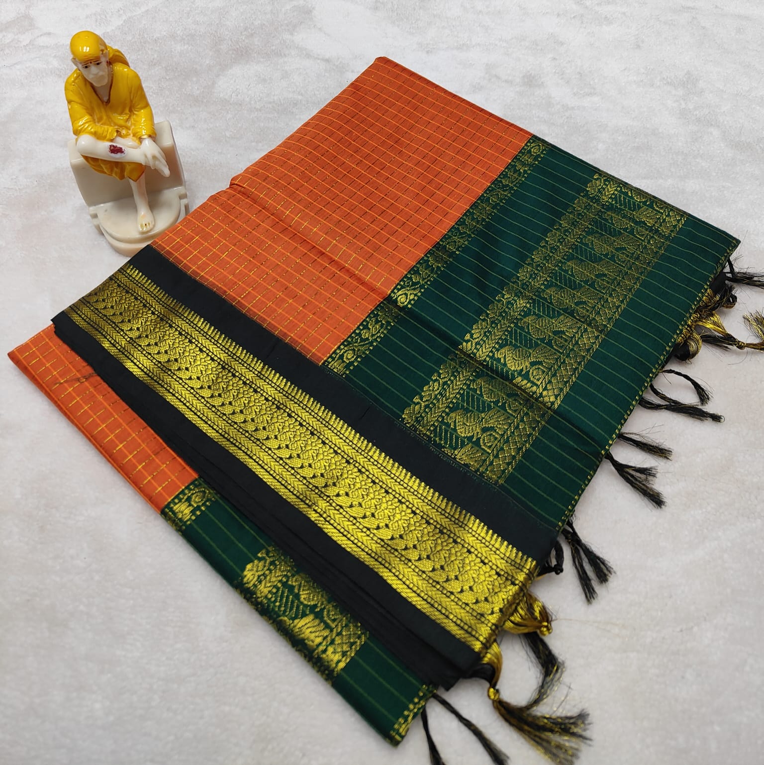 Kalyani pattu cotton checks saree