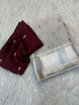 Surabhi checks viscose saree with space silk blouse