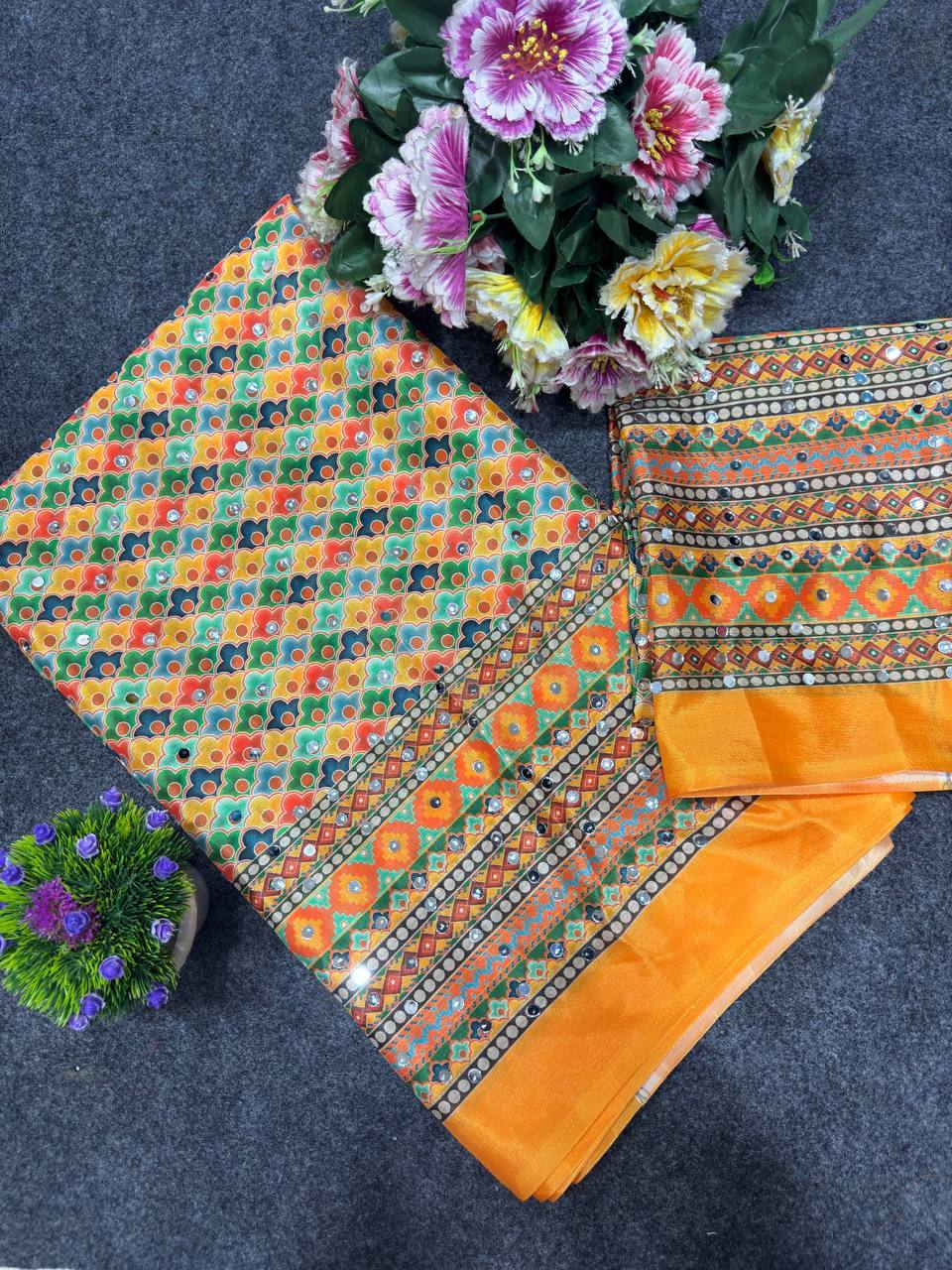 Laya celeb inspired ajrak saree budget friendly range