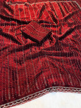 Space silk katli and siroski work sarees
