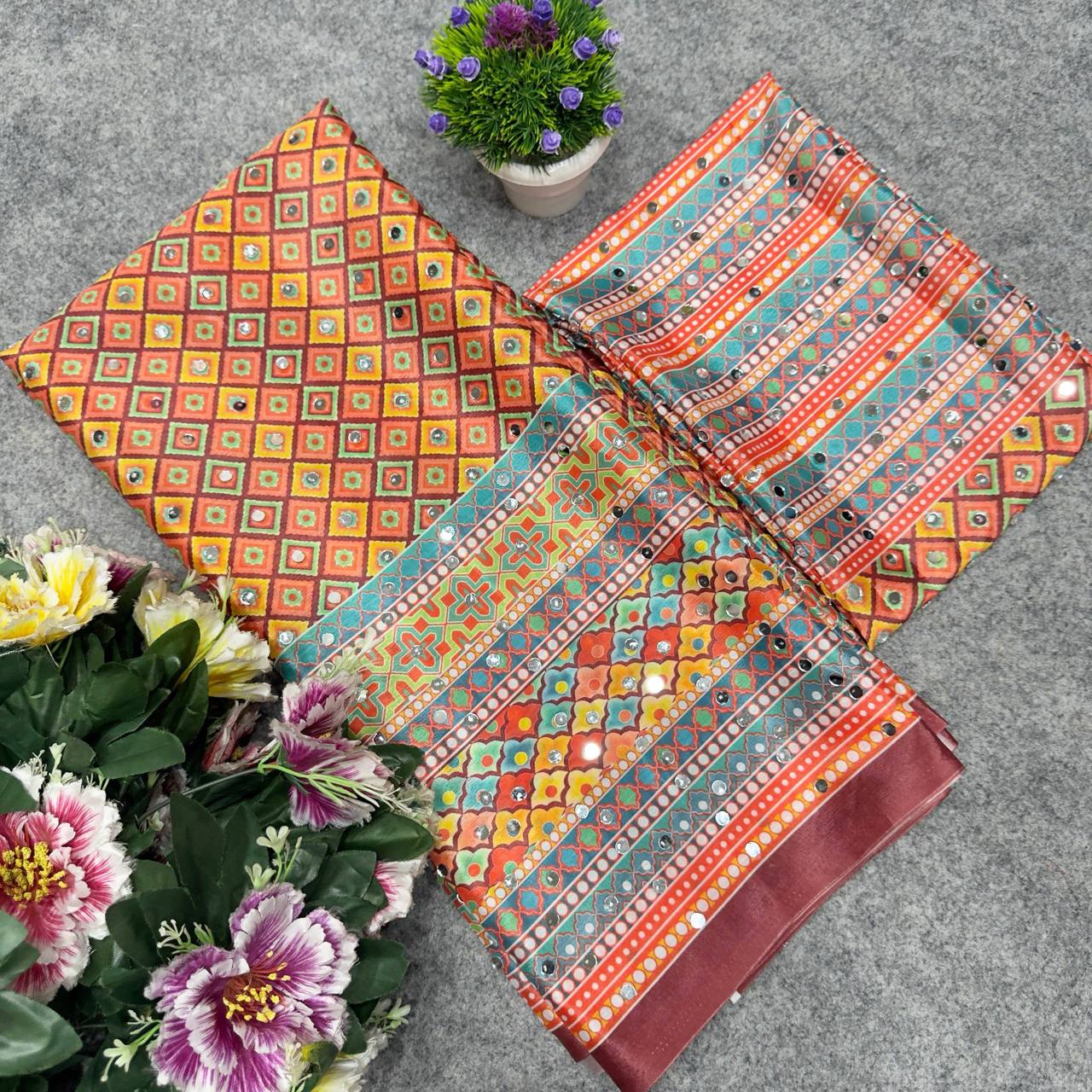Laya celeb inspired ajrak saree budget friendly range