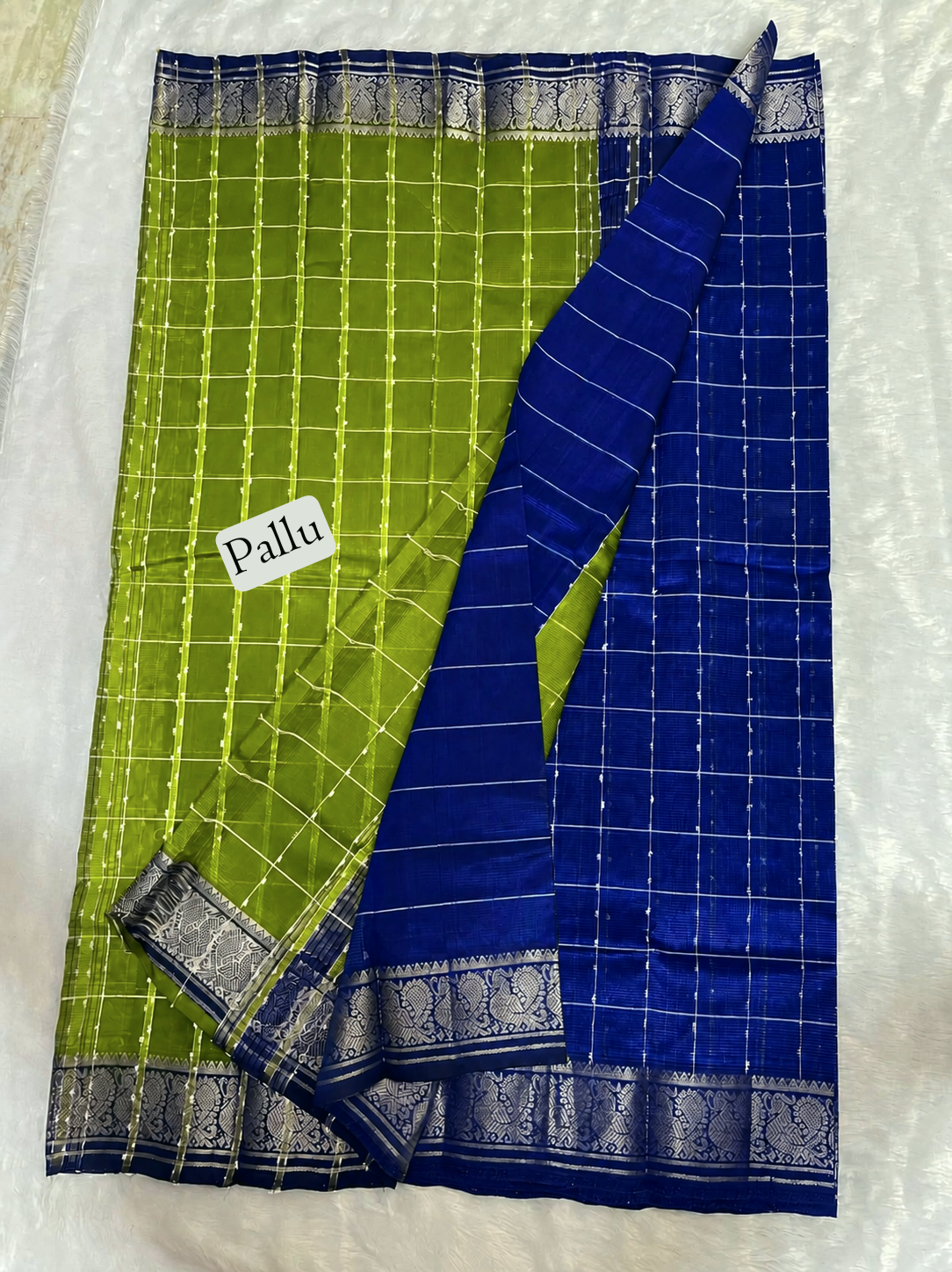 Managalagiri kanchi borader checks saree