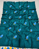 Mul cotton Tulip hand painted saree
