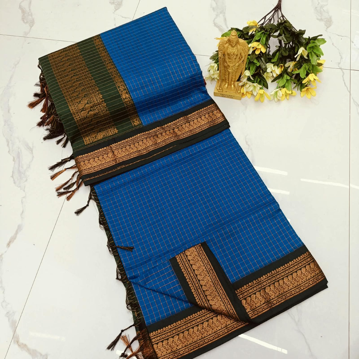 Kalyani pattu cotton checks saree