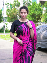 Tie and dye pure chinnon handwork saree