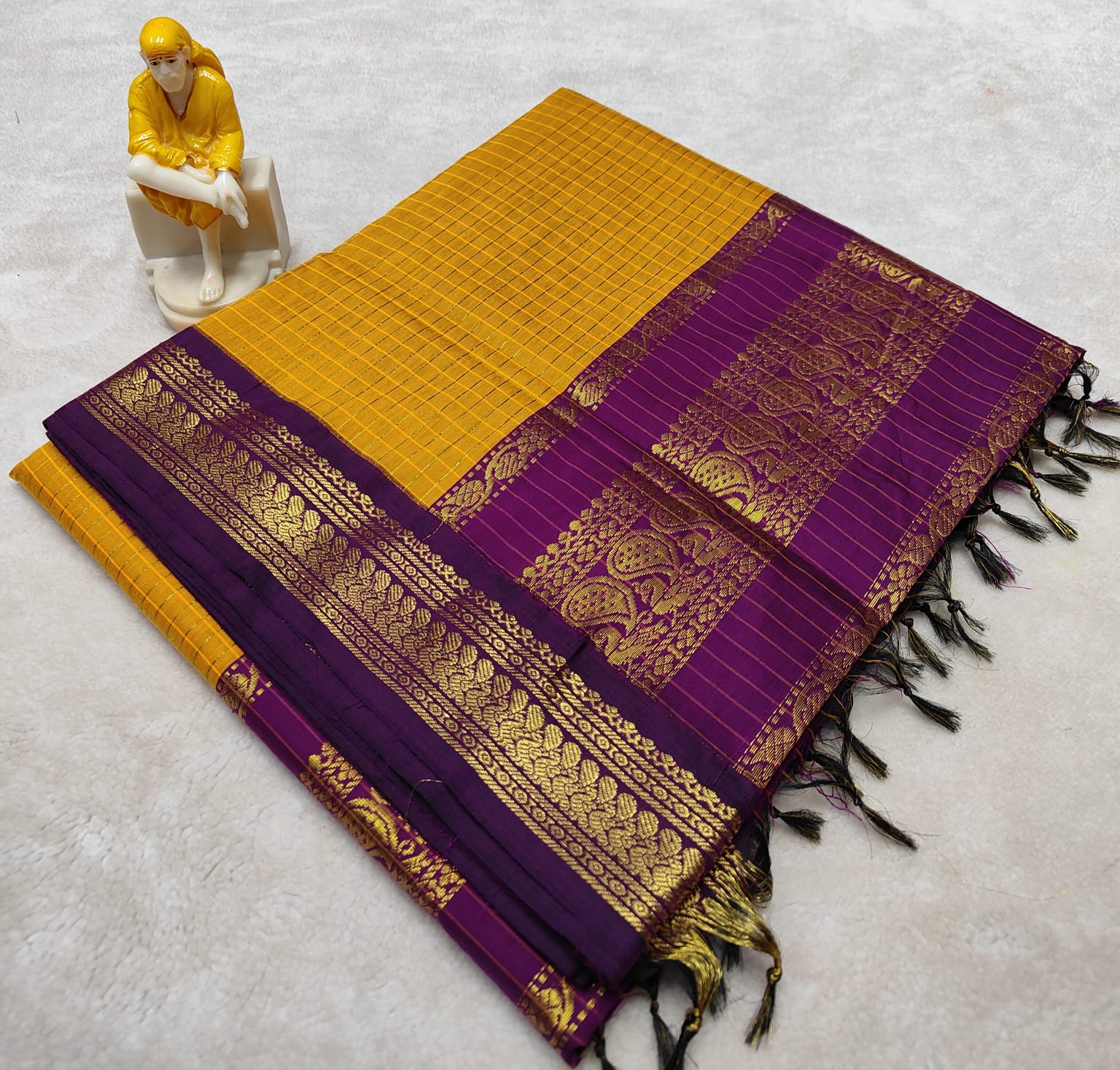 Kalyani pattu cotton checks saree
