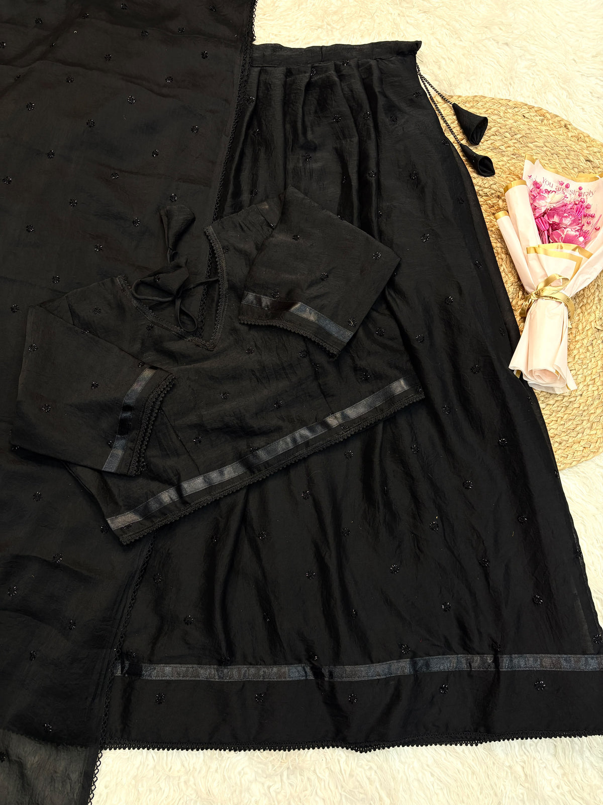 Fully stitched mocha premium quality lehanga/half saree