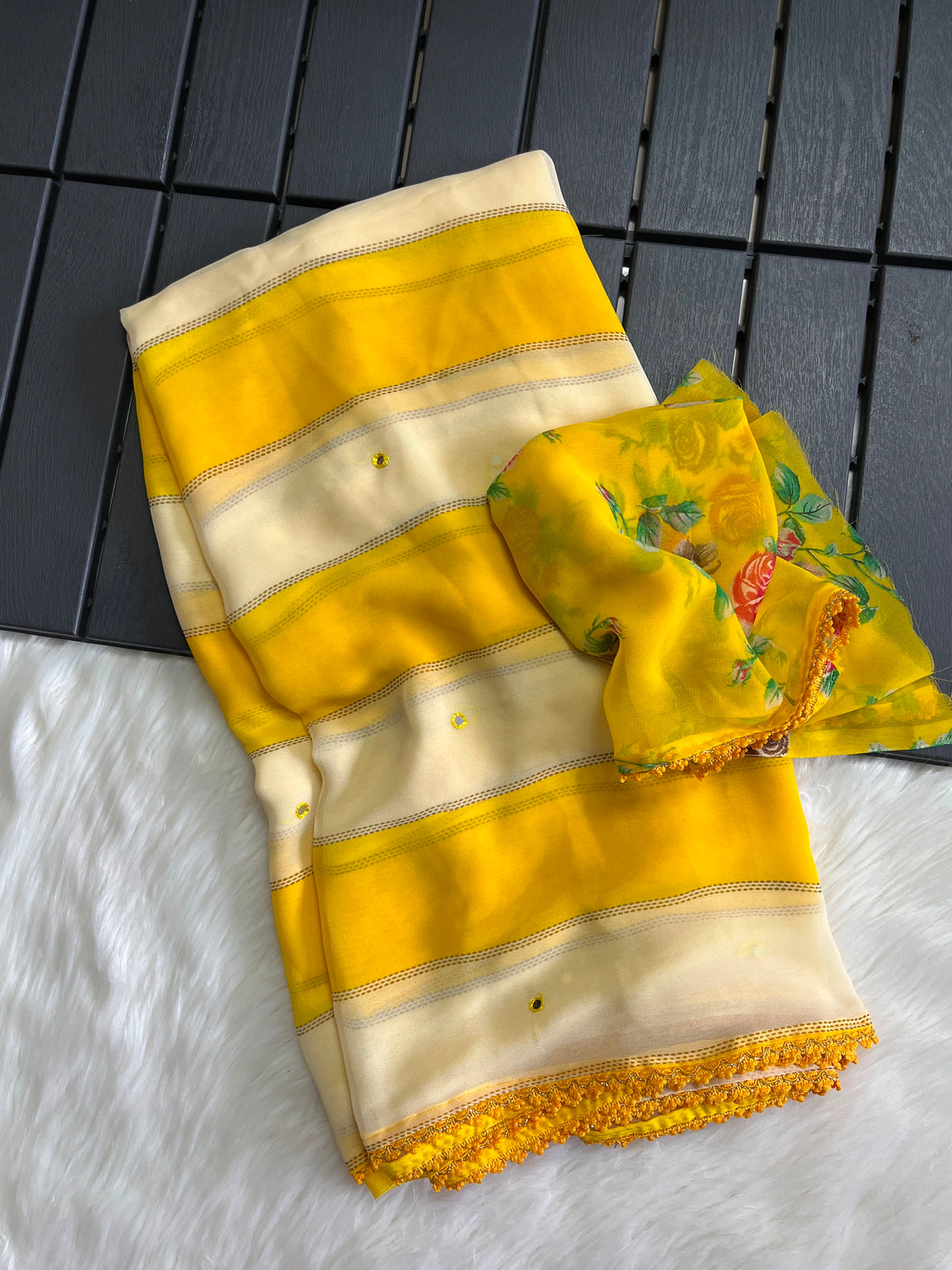 Pure butter georgette saree