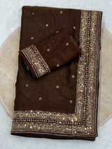 Space silk sequence party wear saree