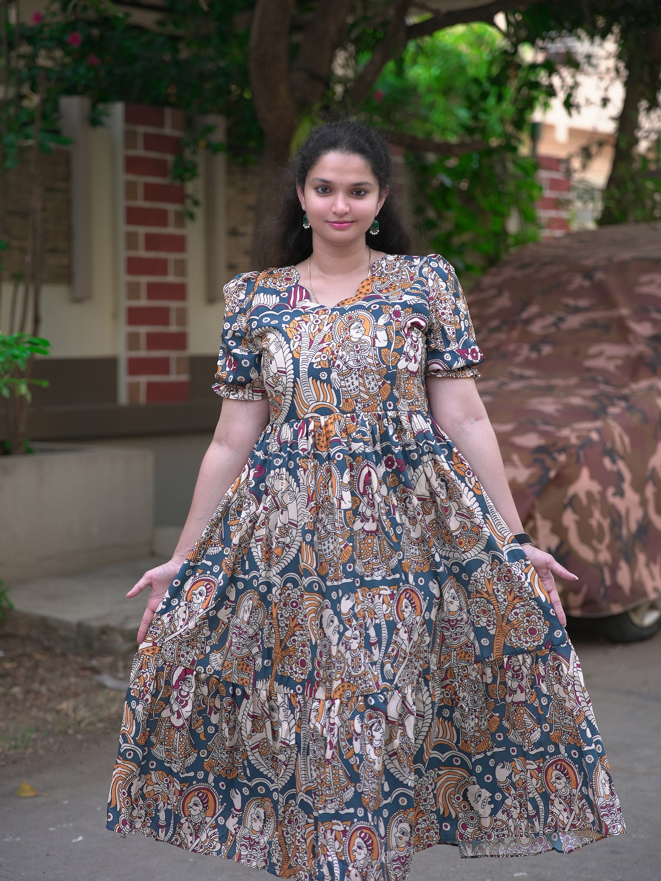 Muslin cotton kalamkari frocks