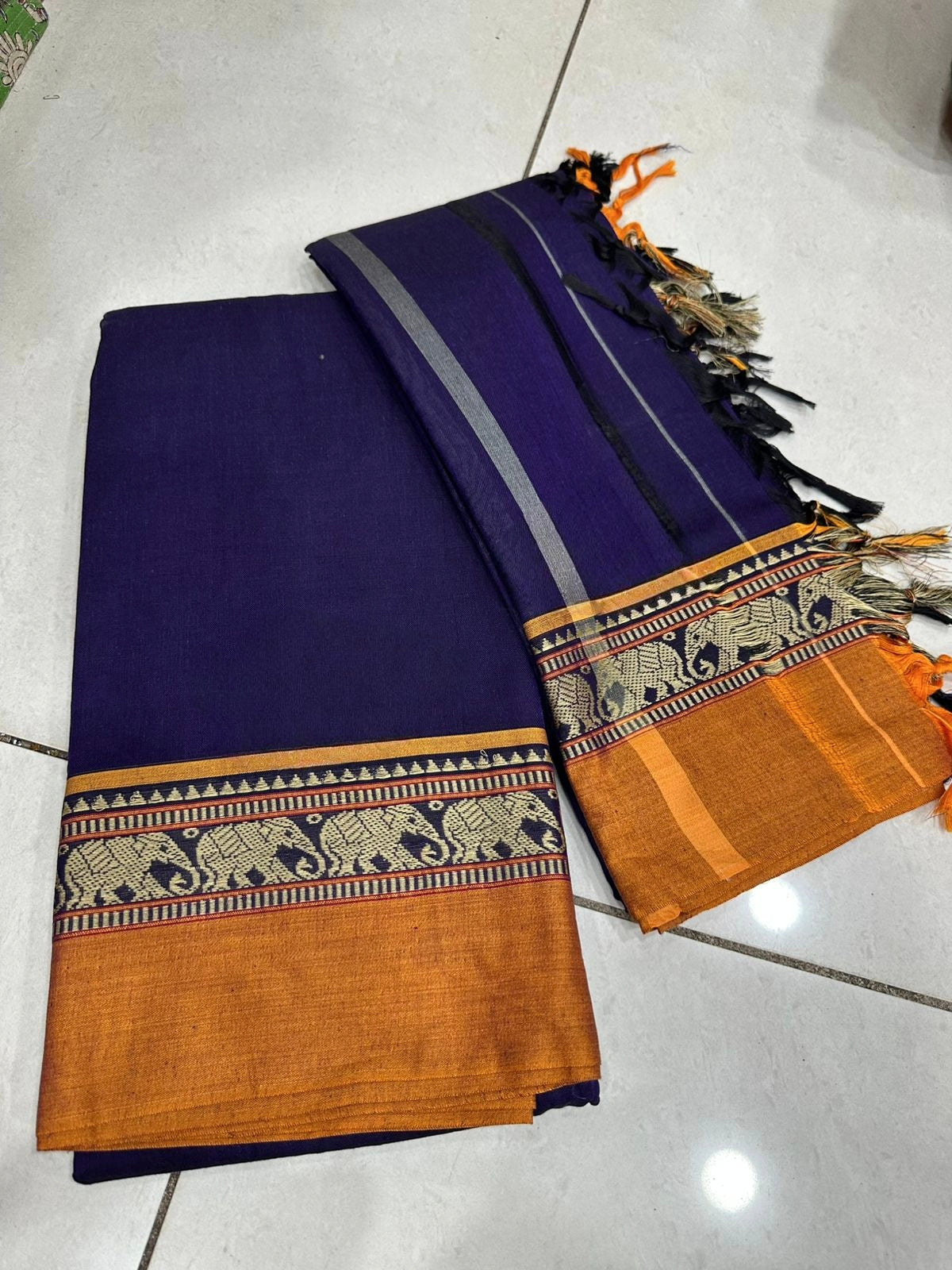 Narayanpeta Elephant Big boarder dress material