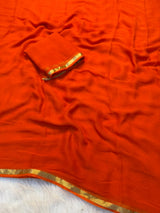 Viscose georgette piping saree