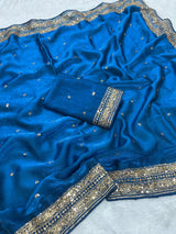 Space silk sequence party wear saree