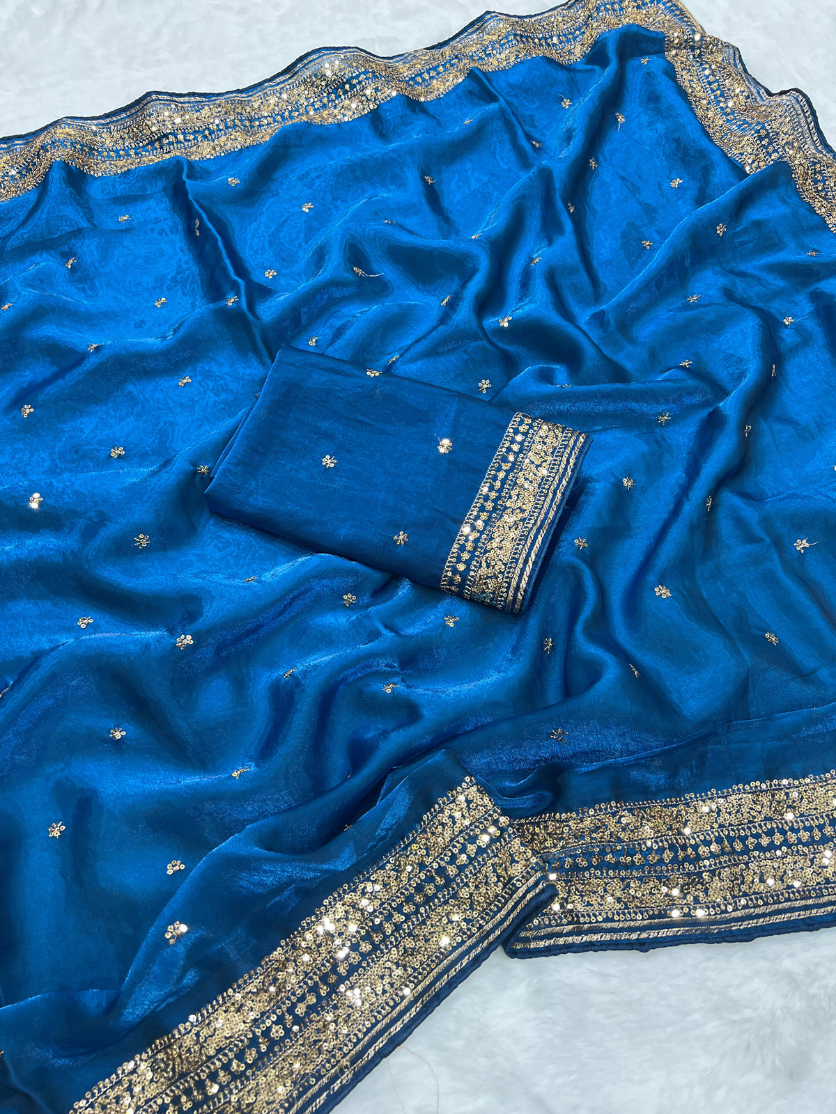 Space silk sequence party wear saree