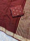 Viscose georgette single shade soft saree