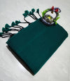 Plain khadi cotton saree with tassels