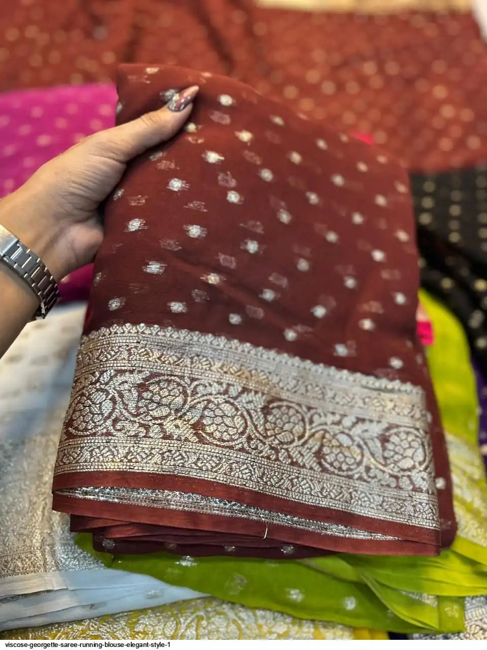 Pure Viscose georgette saree