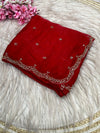Space silk beads work saree
