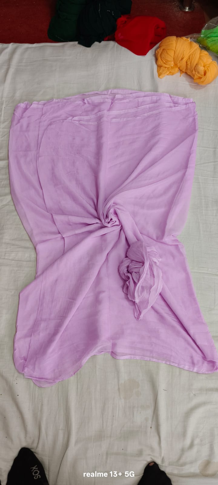 Plain single shade chiffon saree