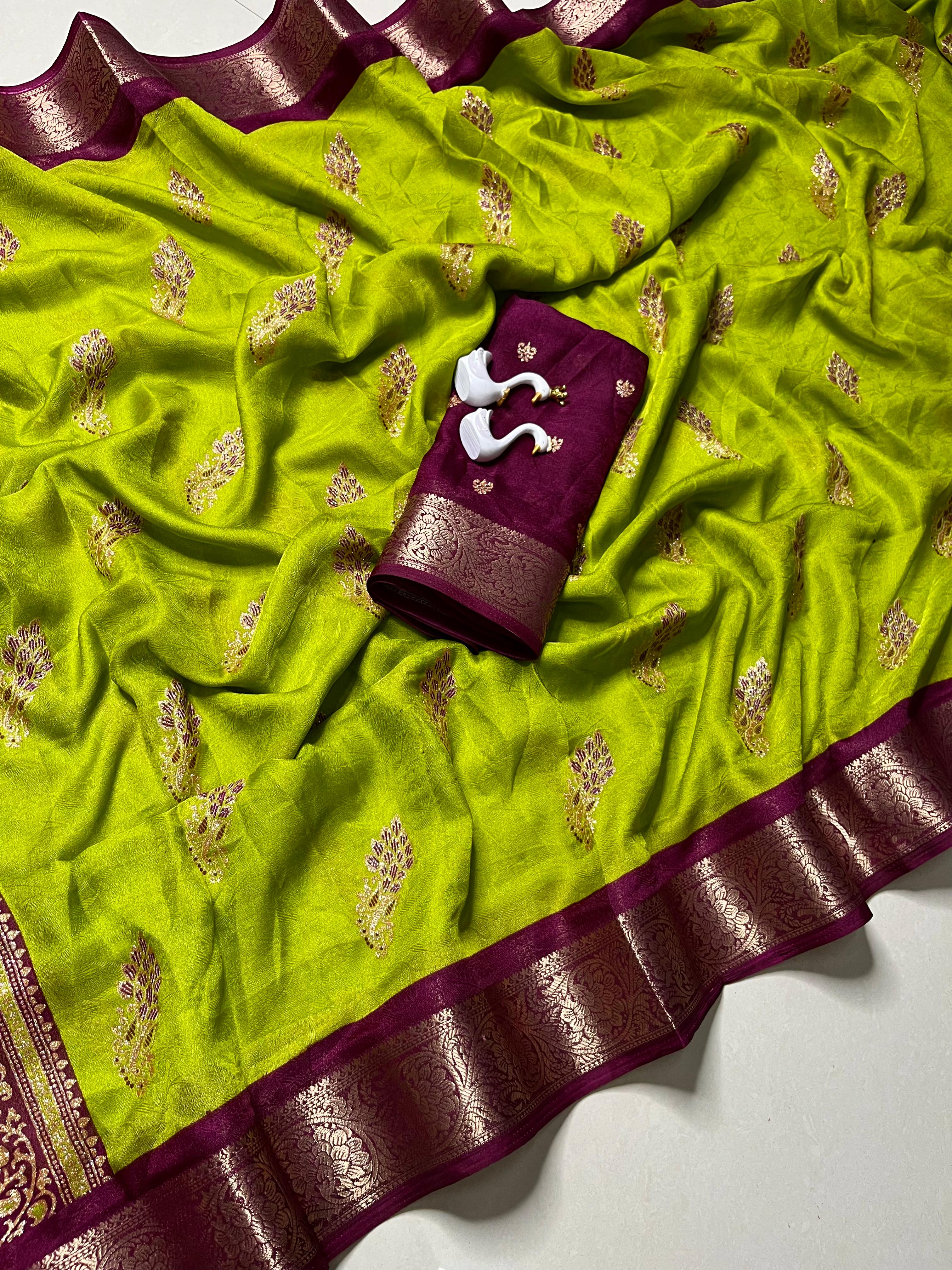 Beautiful marshmellow moss georgette saree