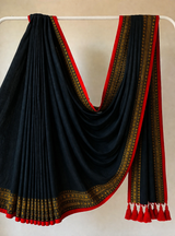 Mul cotton 120 courier zari boarder saree