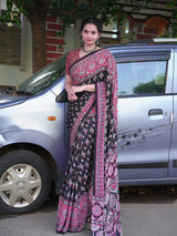 Ajrak mirror trending saree